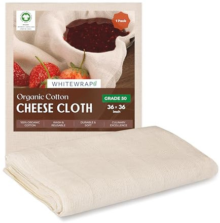 Cheesecloth | Nut Milk Bag, Reusable Straining | Cotton Unbleached Butter Muslin cloth for Cooking, Yogurt, Juicing| Cheese Cloth for Crafts (Grade 50 Pack of 1)