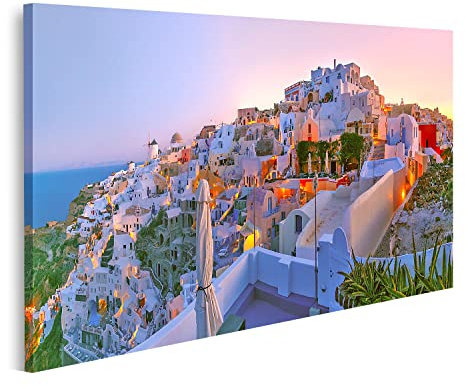 islandburner Bild auf Leinwand Oia Sonnenuntergang Santorini Griechenland Bilder Wandbilder Poster