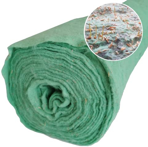 TerraGala Rasenvlies, Rasen-Matte mit integrierten Rasensamen, Sport- und Spielrasen, auch zur Hangbefestigung 0,8 m x 12,5 (30m²), Grün