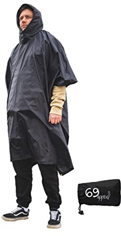 69appeal Regenponcho - 3 in 1 Regenschutz - wasserdicht, leicht & schnell trocknend - für Camping, Trekking, Fahrrad, Festival usw - Damen und Herren