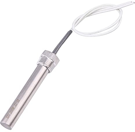 DERNORD Immersion Cartridge Heater 12V 200W Hot Rod Heating Element Replacement 1/2 Inch Thread