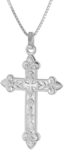 trendor Herren-Halskette mit orthodoxem Kreuz 35 mm 925 Silber 41384 | zeitloser Halsschmuck aus Sterlingsilber für Männer, elegante Geschenkidee,