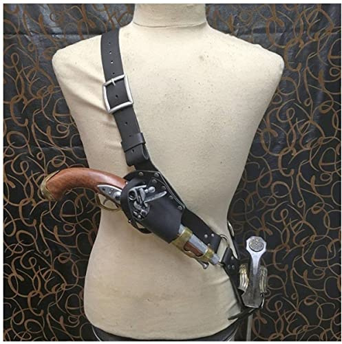 GATURA Vintage Pistole Holster Steampunk Piratenschwert Holster Scabbard Scheide Renaissance Piraten Ritter Pistole Holster Universal einstellbare Pistole Halter für Halloween Accessoire,Schwarz