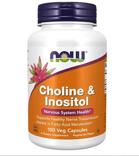 Now Foods Choline & Inositol 500mg 100 Vegan Capsules Vitamin B