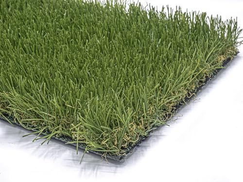 Gazon synthetique HENRI. Hauteur totale 35 mm. Dimensions 2x5 m. (10 m2). Gazon naturel et realiste, doux, resistant UV. Pour jardins et paysagisme