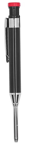 Pilipane Zimmermannsbleistift Mit Spitzer Und Hängendem Zimmermannsbleistift,Robuster Mechanischer Zimmermannsbleistift Mit Eingebautem Spitzer, Für Langlebiges Bauwerkzeug(Schwarz)