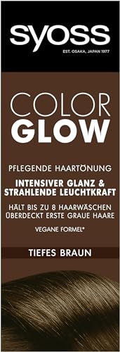 Syoss Color Glow Pflegende Haartönung Tiefes Braun, semi-permanente Coloration Stufe 1 (1x 100 ml), für strahlende Farbintensität bis zu 8 Haarwäschen, ohne das Haar zu schädigen