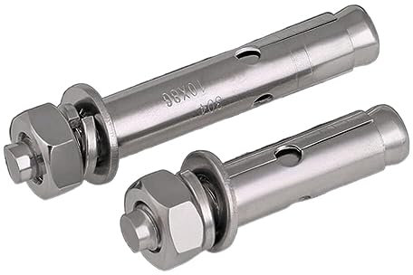 ELEGAM Ankerbolzen, Mauerwerksschrauben, Dehnschraube aus Edelstahl 304/verlängerte Dehnschraube/Bolzen M12-M20 2 Stück Ankerbolzen (Länge: 90 mm, M12) (Farbe: 80 mm, M14) (Color : 200mm, Size : M14)