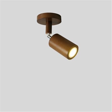 Faretto da incasso a LED a colori log montato su superficie, lampada in legno massello, decorazione, corridoio d'ingresso, corridoio, faretto luminoso (Color : Cold light, Size : Walnut)