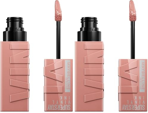 Maybelline New York Lip Colour, Smudge-free, Long Lasting up to 16h, Liquid Lipstick, Shine Finish, SuperStay Vinyl Ink, 95 Captivated (Pack of 2)
