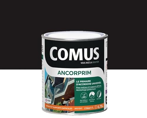 ANCORPRIM noir 0,75L Primaire d'accrochage universel pour métaux ferreux et supports difficiles - COMUS