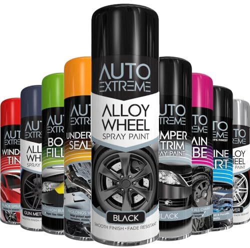 1 x Black Auto Alloy Wheel Spray Paint 400ml Aerosol Can for Fantastic and Smooth Finish for Van, Bike, Car