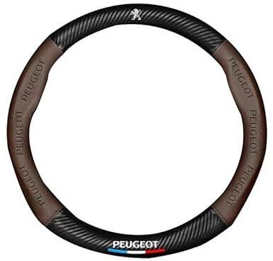 KeKeYa Auto Lenkradbezug für Peugeot 308 SW 2011-2013, Lenkradabdeckung Steering Lenkradschoner Anti Rutsch Atmungsaktiv Leder Lenkradhülle Auto Lenkradschutz Zubehör,C-O