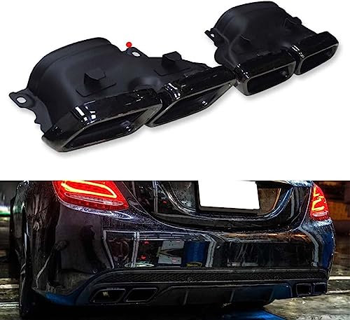 DBCFL Endstuck Auspuff für Mercedes Benz C63 W205 C200 C300 C180 C260 2015-2018, Auspuffblenden Edelstahl Auto Endstück Endschalldämpfer Spitze Endrohrblende,A