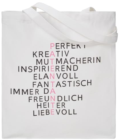 RF&CM Schenke Freude - Eine nachhaltige Patentante Stofftasche aus Baumwolle!, Baumwolltasche Geschenk Patentante, Patentenkind/Farbe Natur