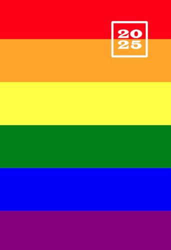 2025: A6 Wochentaschenkalender | 1 Woche auf 2 Seiten Terminplaner | Buchkalender im Mini Format | Weekly Planner Kalender | Jahresplaner Kalenderbuch ... & Kompakt | LGBT Pride Regenbogen Flagge