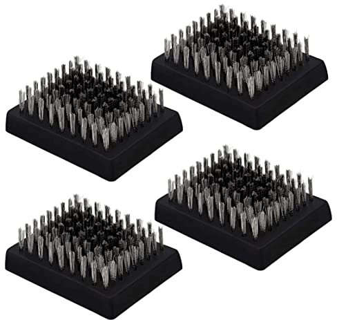 Grillbürstenersatzköpfe 4pcs Wärme-resistente Drahtborstenborstengrill drahtlose Reinigungsbürstenköpfe tragbarer Grillreiniger für Pinic Camping Outdoor Sommerzubehörzubehör