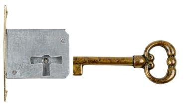 Holzando Möbelschloss Einsteckschloss mit Schlüssel 0012Q-3015 Rechts - Dornmaß 30mm - Halmlänge 42mm