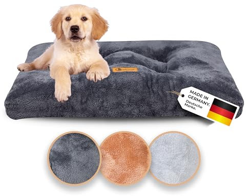 Belune® Hundekissen Deluxe [Dunkelgrau, S (92cm x 62cm x 12cm)] - waschbar, Hundebett kleine Hunde, Hundekissen kleine Hunde