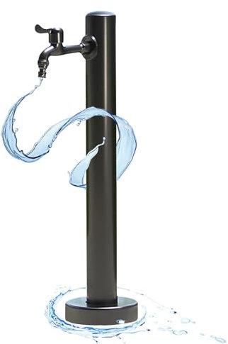 Standbrunnen，Wasserzapfstelle Garten，Garten Wasserhahn Säule，aus Rostfreiem Stahl, mit Aluminiumfolie und Wärmeisolierender Baumwolle Überzogen, Frostschutz, Alterungsbeständigkeit(Single faucet)