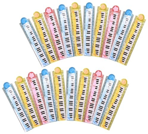 LALAFINA Regla Plegable para Niños 30cm Diseño De Piano, Regla Recta Práctica De Plástico Seguro, Accesorio Escolar Portátil para Estudiantes