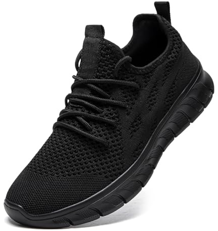 LANGFEUU Mens Trainers Breathable Lightweight Non-Slip | Mesh upper, EVA non-slip outsole, cushioned foam insole, for gym, running, walking, travel, daily use