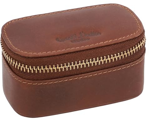 Gusti Schmucktäschchen Leder - Levke Schmucketui Schmucktäschchen Damen Dunkelbraun Leder