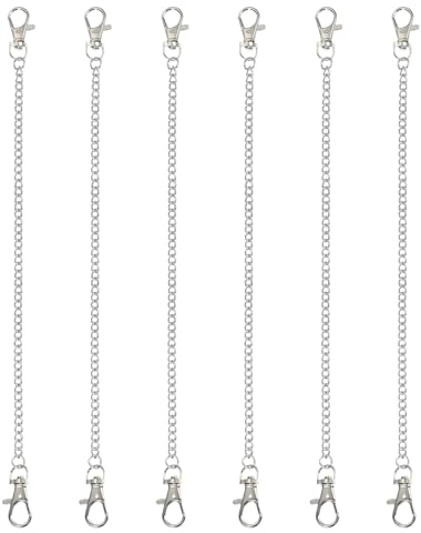 PATIKIL Cadenas Colgantes Con Cierre De Langosta, 6 Pcs Colgadores Para Plantas Comederos De Aves Macetas Faroles Campanas De Viento Pizarras Y Decoraciones, Plata