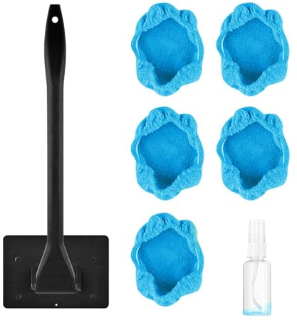 Hebterrka Lot de 5 outils de nettoyage de vitres de voiture, chiffons de nettoyage réutilisables pour l'intérieur de la voiture, brosses de lavage de voiture sales (bleu clair)