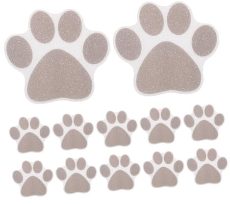 ELAYARD 20stücke Pfotenabdruck Aufkleber Für Badezimmer Und Küche Selbstklebende Bodensticker Für rutschfeste Katzen Und Hundepfoten Deko