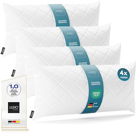 LILENO HOME - Set di 4 imbottiture per cuscini, 40 x 80 cm, lavabili a 95 °C, adatte per persone allergiche, inserto in poliestere per cuscini da divano, cuscini da cocktail e cuscini da letto