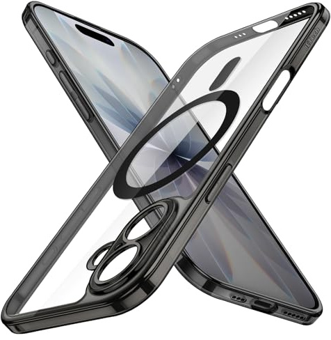 JETech Magnetische Dünn Hülle für iPhone 17 6,3 Zoll Kompatibel mit MagSafe, Vollständig Kameraschutz, Ultra Slim Leicht Klar Minimalistische Handy Schutzhülle (Schwarz)