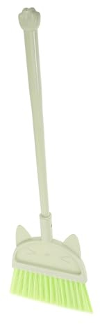 Homoyoyo Childrens Small Cartoon Cat Broom Lightweight Pretend Play Cleaning Tool for Safe Rounded Handle Vivid Colors Enhances Parent Interaction and Housekeeping Skills