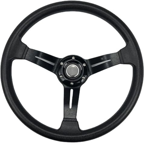 Volante Sportivo Auto, Volante a Calice Modifica auto Volante PU 350MM da competizione corsa Strumenti accessori for(Black)
