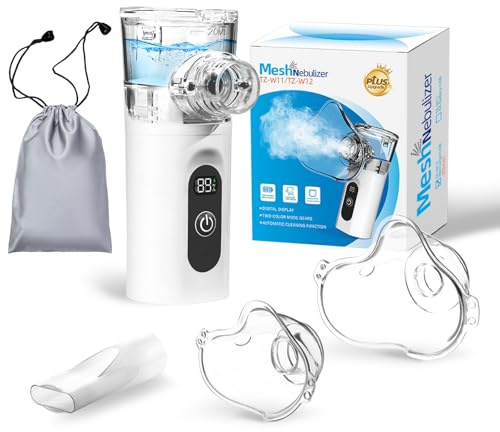 SUNWERK Inhalationsgerät für Erwachsene, Wiederaufladbarer Inhalator mit Countdown-Timer und Automatischer Reinigungsfunktion für Eine Effiziente Verneblung zu Hause und auf Reisen
