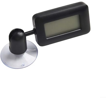 Digital Reptile Thermometer and Hygrometer with 360° Rotating Luminous Suction Cup, -20 to 60°C Range for Terrariums, Cages, Vivariums (White)(Black)