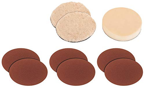 Original Einhell 9-tlg. Polierhauben- und Schleifpepier-Set (Polier- und Schleifmaschinen-Zubehör, passend für Einhell Polier- und Schleifmaschinen mit 180 mm)