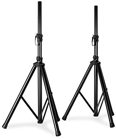 Vonyx PA Boxenständer Boxsenstativ Set Paar Lautsprecherstativ für Boxen/Speaker/Lautsprecher mit Flansch (Belastbarkeit 30kg, Transporttasche, leicht - nur 2,5 kg)