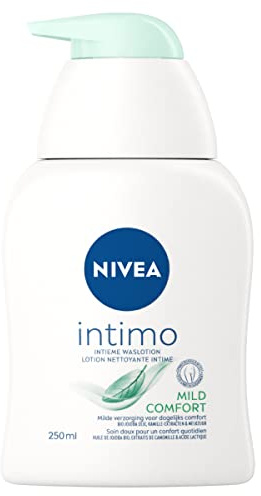NIVEA Lotion Nettoyante Intime Confort (1 x 250 ml), Gel intime pour femme à l'huile de Jojoba bio et camomille, Soin intime nettoyant & protecteur pour tous types de peaux