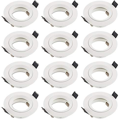 SEBSON Downlights with GU10 Lamp Holder - Recessed Ceiling Lights - Spotlight Mounting Frame Aluminium - Hole Ø65mm (min. 60mm, max. 70mm) - Set of 12