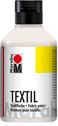 Marabu 17160075073 – Colore per Tessuti, 250 ml, Colore Bianco (Etichetta in Lingua Italiana Non Garantita)