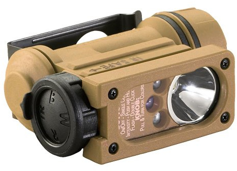 Streamlight 14102 Sidewinder Compact 55-Lumens Hands Free Military Flashlight with Helmet Mount & Lithium Battery in Clamshell, Coyote