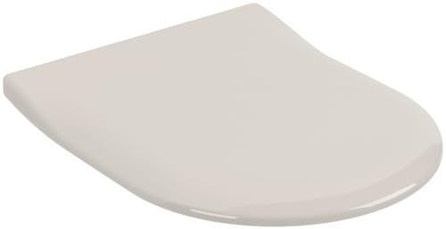 Villeroy & Boch Subway 2.0 WC-Sitz SlimSeat, Toilettendeckel mit Absenkautomatik, abnehmbarer Toilettensitz aus bruchsicherem Duroplast, Klodeckel Original Ersatzteil, D-Form, Pergamon, glänzend