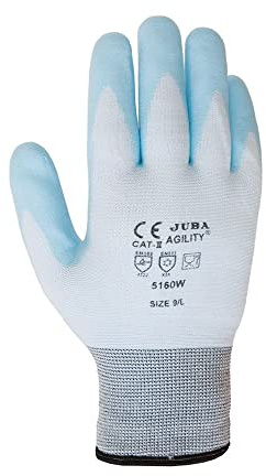 Juba - Guante agility nylon recubrimiento nitrilo azul forro/ado talla 8