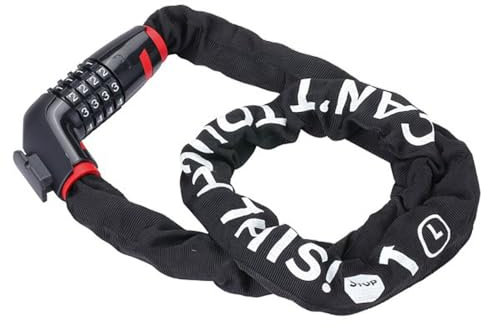 BBB Cycling Zahlenschloss CodeLink Fahrradschloss für Rennrad MTB und Urban Cycling 4-Stellig Code Kombination Kettenschloss aus Gehärtetem Stahl 5mmx100cm BBL-49