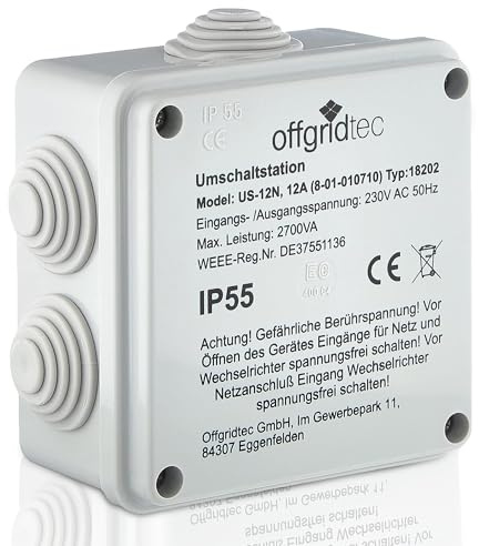 Offgridtec Umschaltstation für Netzvorrangschaltung USV Betrieb US230/12 12A 2700W 230VAC