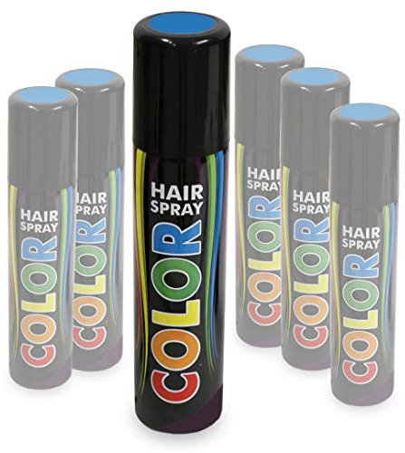 KarnevalsTeufel Hairspray Color in verschiedenen Farben buntes Haarspray Haarschmuck farbig (Blau)
