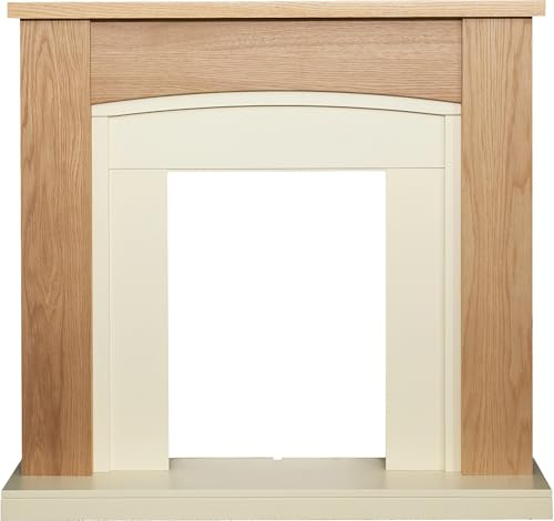 Adam Chilton Fireplace in Oak and Cream, 39 Inch