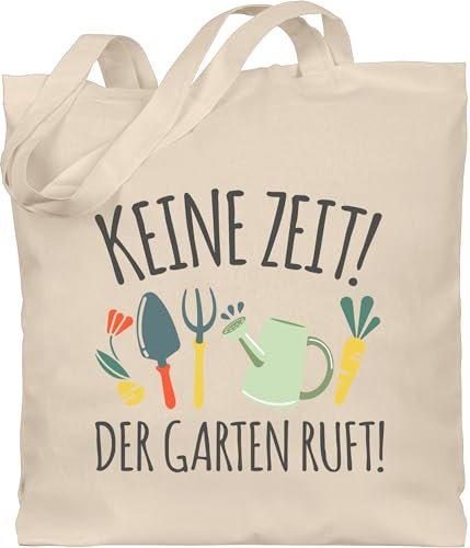 Shirtracer - Baumwolltasche - Hobby Outfit - Keine Zeit Der Garten ruft I Geschenk Gärtner I Hobbygärtner I Gartenliebhaber