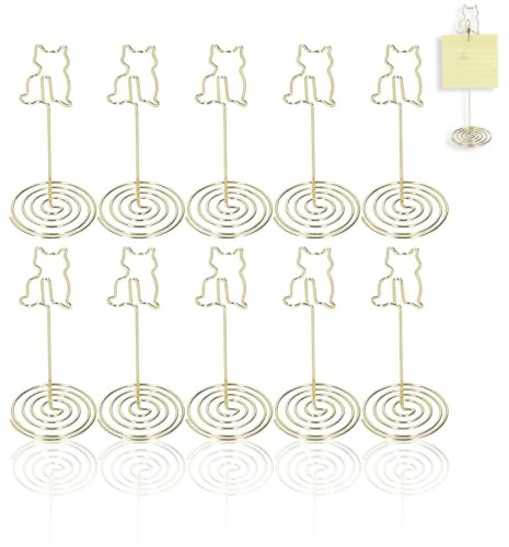 Paquet de 10 porte-numéros de table,pince de table photo de chat,Porte-Photos, Porte-NuméRos de Tables pour Tables de Mariage, pinces de porte-cartes de nom de tabless de mariage Adaptés aux Mariages